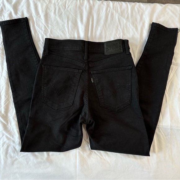 Levi's Mile High Black Moto Ankle Jeans | Black - Picture 2 of 10
